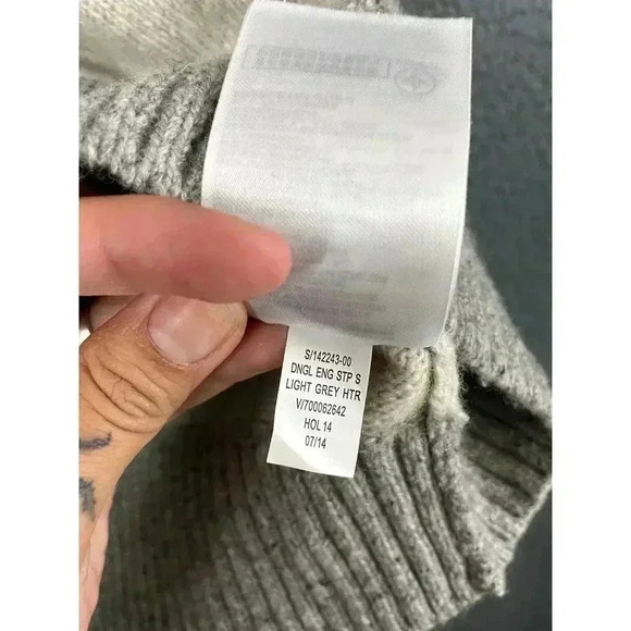 Gap Lambswool Sweater Men's Donegal Eng Stripe XL Gray - Picture 7 of 12